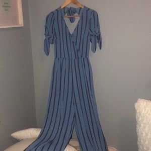 Blue striped jumpsuit